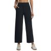 imagebaleaf Womens Wide Leg Yoga Pants 28 Dress Work Pants with Pockets Stretch High Waist Casual PantsBlack