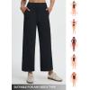 imagebaleaf Womens Wide Leg Yoga Pants 28 Dress Work Pants with Pockets Stretch High Waist Casual PantsBlack