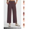 imagebaleaf Womens Wide Leg Yoga Pants 28 Dress Work Pants with Pockets Stretch High Waist Casual PantsDark Brown