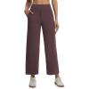 imagebaleaf Womens Wide Leg Yoga Pants 28 Dress Work Pants with Pockets Stretch High Waist Casual PantsDark Brown