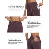 imagebaleaf Womens Wide Leg Yoga Pants 28 Dress Work Pants with Pockets Stretch High Waist Casual PantsDark Brown