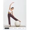 imagebaleaf Womens Wide Leg Yoga Pants 28 Dress Work Pants with Pockets Stretch High Waist Casual PantsDark Brown