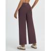 imagebaleaf Womens Wide Leg Yoga Pants 28 Dress Work Pants with Pockets Stretch High Waist Casual PantsDark Brown