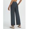 imagebaleaf Womens Wide Leg Yoga Pants 28 Dress Work Pants with Pockets Stretch High Waist Casual PantsDark Gray
