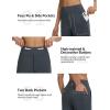 imagebaleaf Womens Wide Leg Yoga Pants 28 Dress Work Pants with Pockets Stretch High Waist Casual PantsDark Gray