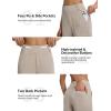 imagebaleaf Womens Wide Leg Yoga Pants 28 Dress Work Pants with Pockets Stretch High Waist Casual PantsKhaki