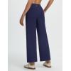 imagebaleaf Womens Wide Leg Yoga Pants 28 Dress Work Pants with Pockets Stretch High Waist Casual PantsNavy Blue