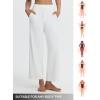 imagebaleaf Womens Wide Leg Yoga Pants 28 Dress Work Pants with Pockets Stretch High Waist Casual PantsStar White