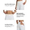 imagebaleaf Womens Wide Leg Yoga Pants 28 Dress Work Pants with Pockets Stretch High Waist Casual PantsStar White