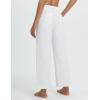 imagebaleaf Womens Wide Leg Yoga Pants 28 Dress Work Pants with Pockets Stretch High Waist Casual PantsStar White