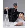imagebaleaf Womens Yoga Loose Fit HalfZip Pullover HoodieBlack