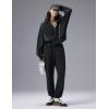imagebaleaf Womens Yoga Loose Fit HalfZip Pullover HoodieBlack