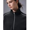 imagebaleaf Womens Yoga Loose Fit HalfZip Pullover HoodieBlack