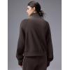 imagebaleaf Womens Yoga Loose Fit HalfZip Pullover HoodieDark Brown