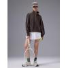 imagebaleaf Womens Yoga Loose Fit HalfZip Pullover HoodieDark Brown