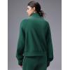 imagebaleaf Womens Yoga Loose Fit HalfZip Pullover HoodieDark Green