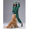 imagebaleaf Womens Yoga Loose Fit HalfZip Pullover HoodieDark Green