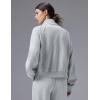 imagebaleaf Womens Yoga Loose Fit HalfZip Pullover HoodieHeather Light Gray