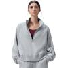 imagebaleaf Womens Yoga Loose Fit HalfZip Pullover HoodieHeather Light Gray