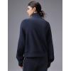imagebaleaf Womens Yoga Loose Fit HalfZip Pullover HoodieNavy Blue