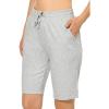 imagebaleaf Womens Bermuda Shorts Long Cotton Casual Summer Knee Length Pull On Lounge Walking Exercise Shorts with PocketsLight Grey10 Inseam