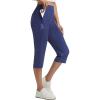 imagebaleaf Womens Dressy Capri Pants Stretch with 5 Pockets Golf Capris Work Travel Business Casual UPF 50Navy Blue