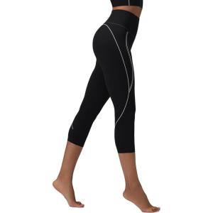 imagebaleaf Freeleaf Broadway High Waist Capris Leggings with Pockets Dance Yoga Workout Running Casual Summer Pants for WomenBlack