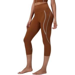 imagebaleaf Freeleaf Broadway High Waist Capris Leggings with Pockets Dance Yoga Workout Running Casual Summer Pants for WomenBrown