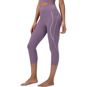 imagebaleaf Freeleaf Broadway High Waist Capris Leggings with Pockets Dance Yoga Workout Running Casual Summer Pants for WomenPurple