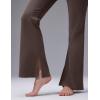 imagebaleaf Womens Fleece Lined Flare LeggingsDark Brown