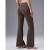 imagebaleaf Womens Fleece Lined Flare LeggingsDark Brown