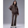 imagebaleaf Womens Fleece Lined Flare LeggingsDark Brown