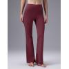 imagebaleaf Womens Fleece Lined Flare LeggingsWine Red