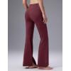 imagebaleaf Womens Fleece Lined Flare LeggingsWine Red