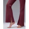 imagebaleaf Womens Fleece Lined Flare LeggingsWine Red