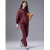 imagebaleaf Womens Fleece Lined Flare LeggingsWine Red