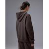 imagebaleaf Womens Loose Fleece lined Hooded SweatshirtDark Brown