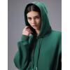 imagebaleaf Womens Loose Fleece lined Hooded SweatshirtDark Green