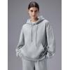 imagebaleaf Womens Loose Fleece lined Hooded SweatshirtHeather Light Gray