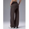 imagebaleaf Womens Wide Leg Fleece Lined PantsDark Brown
