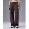 imagebaleaf Womens Wide Leg Fleece Lined PantsDark Brown