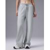 imagebaleaf Womens Wide Leg Fleece Lined PantsHeather Light Gray