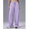 imagebaleaf Womens Wide Leg Fleece Lined PantsLight Purple