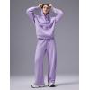 imagebaleaf Womens Wide Leg Fleece Lined PantsLight Purple