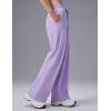 imagebaleaf Womens Wide Leg Fleece Lined PantsLight Purple