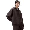 imagebaleaf Womens Loose Fleece lined Hooded SweatshirtDark Brown