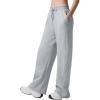 imagebaleaf Womens Wide Leg Fleece Lined PantsHeather Light Gray
