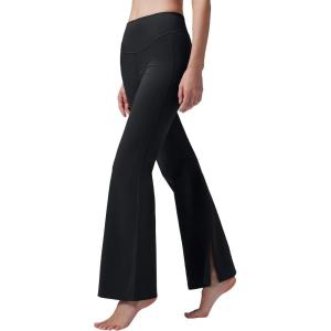imagebaleaf Womens Fleece Lined Flare LeggingsBlack