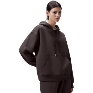 imagebaleaf Womens Loose Fleece lined Hooded SweatshirtDark Brown