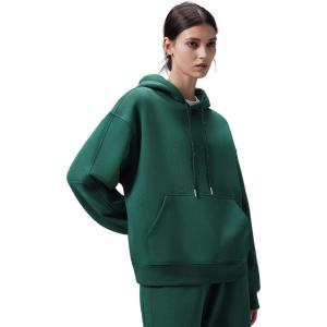 imagebaleaf Womens Loose Fleece lined Hooded SweatshirtDark Green